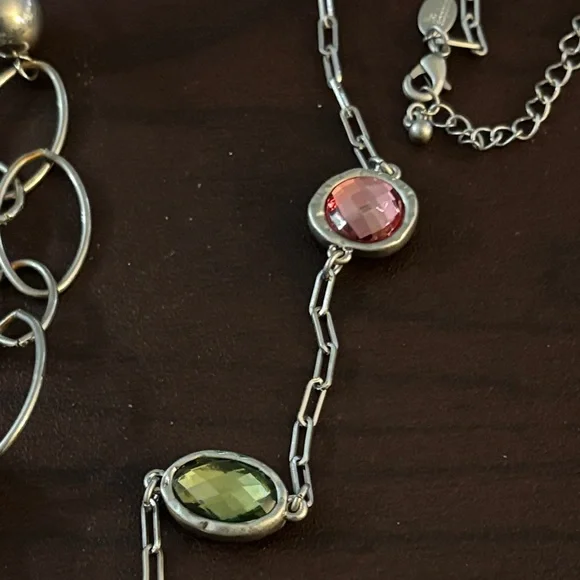 Lia Sophia Silver Necklace and silver oval Set - Picture 6 of 7